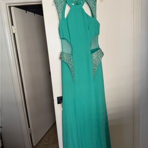 Elegant Teal Evening Gown